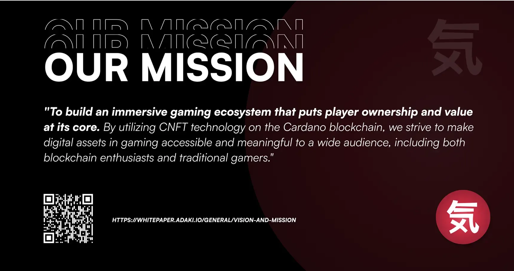 A social post showing the mission of Adaki