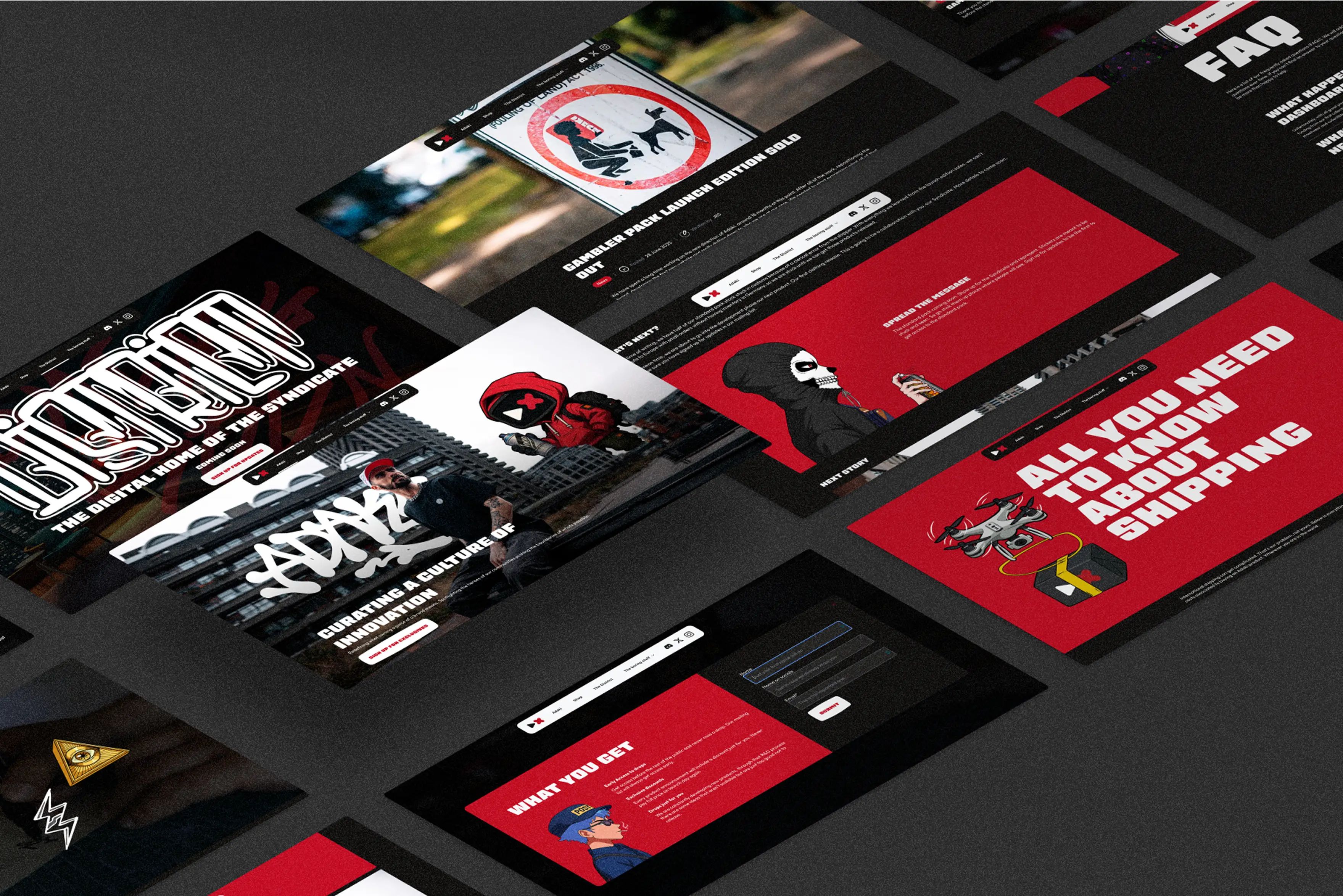 A UI mockup of the Adaki main site