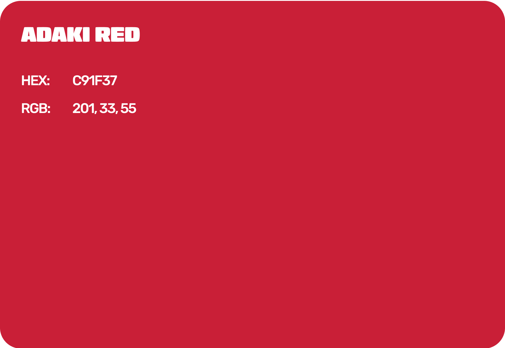 Adaki brand colour: Red